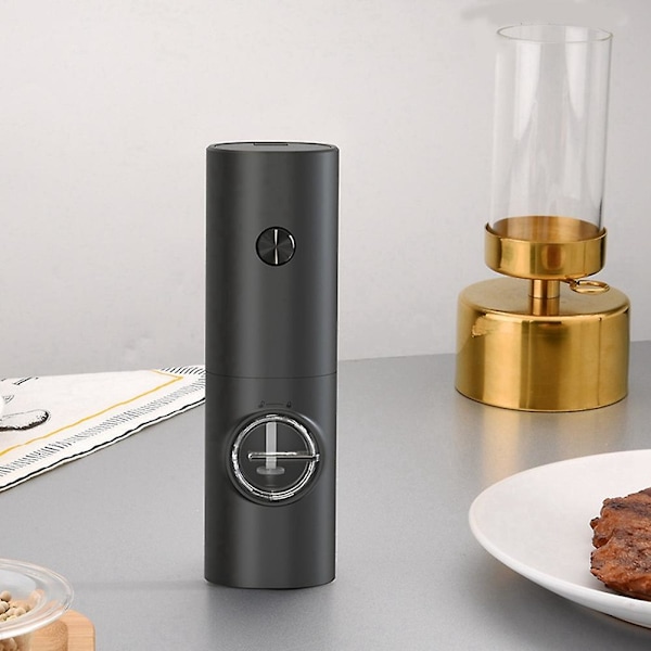 Elektrisk Automatisk Peber- og Saltkværn med LED-lys og Justerbar Grovhed Black