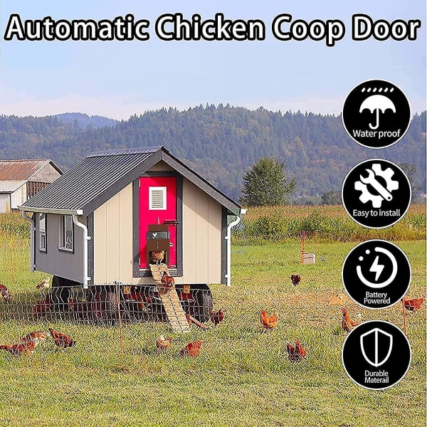 Automaattinen Chicken Coop Door Light Sense Ovenavaaja Siipikarja Puutarha Kana Ankka Ovenavaaja Käytännöllinen Kana Lemmikki Häkkien Ovi brown patterned