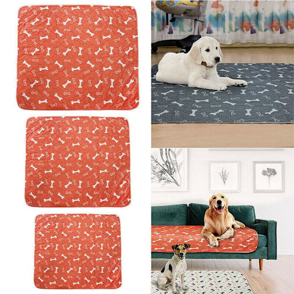 Grå Vaskbar Hundekatte Valpe Treningspute Gjenbrukbare Puter Pute Seng Absorberende Matte 80x90cm