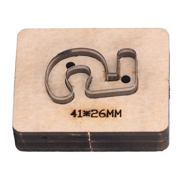 Nummer 5 Skärmall Träbas Metall Hålslag Stans för DIY Läder Stämpling Hantverk 41x26mm