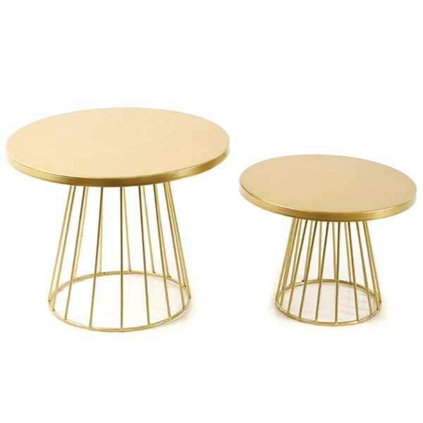 2 stk metall kakestativ, 8/10 tommers søylestil cupcake display stativ Dessert brett pai tallerkener for bak gold