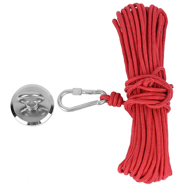 Magnetisk krokmagnet flodåtervinning inbyggd hontråd 249LBS N35 20 meter rött rep