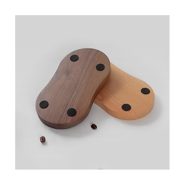 Trekaffe-filtertamperholder i tre, espresso-tampermatte, stativ, tamperstasjon, trebase, espress