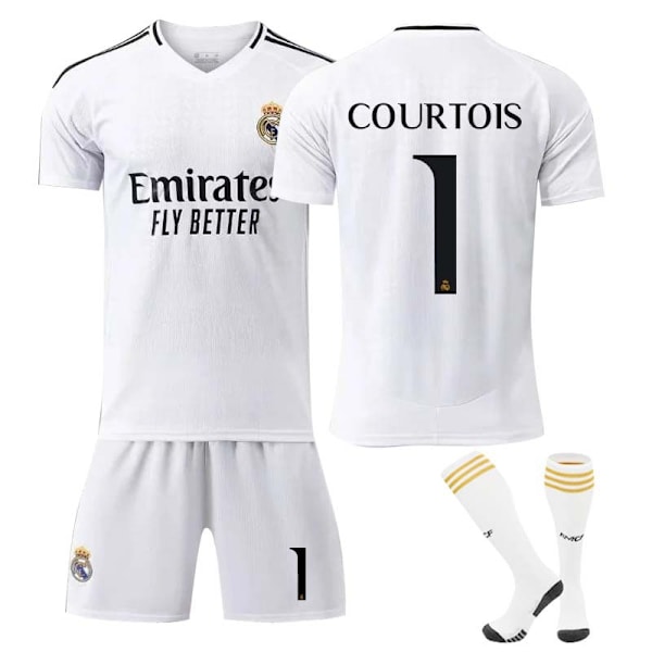 2425 Real Madrid fotballdrakt COURTOIS draktsett med sokker XXL(185-190cm)