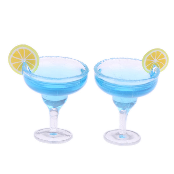 2st 1:12 dockhus miniatyr blå cocktail kopp simulering drin