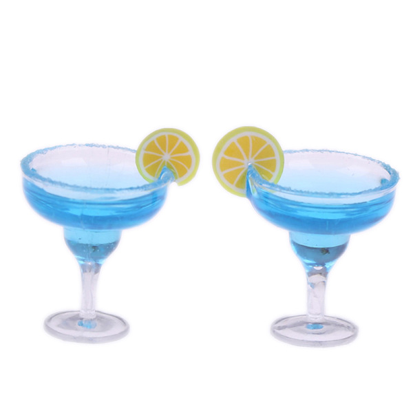 2st 1:12 dockhus miniatyr blå cocktail kopp simulering drin
