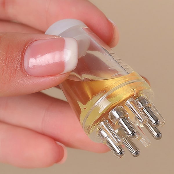 Mini Portable Scalp Applicator Hårrötter Massage Kam Gray