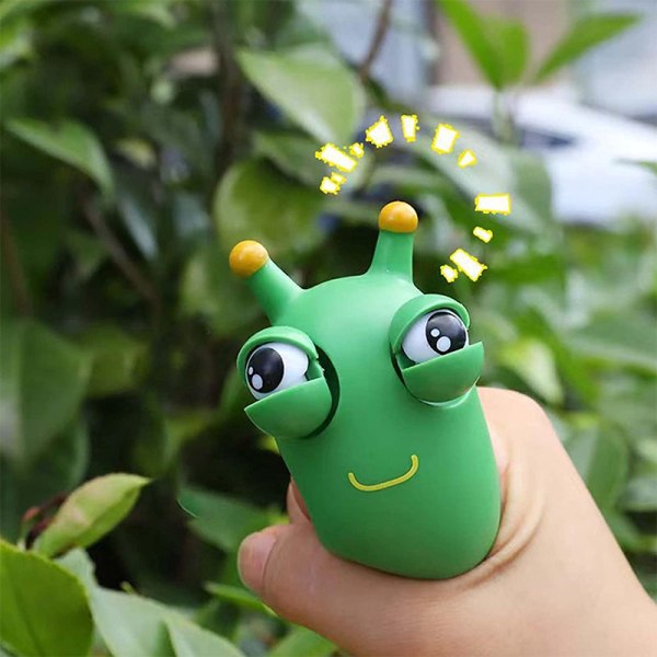 Rolig Eyeball Burst Toy Green Eye Caterpillar Pinch Toy Green