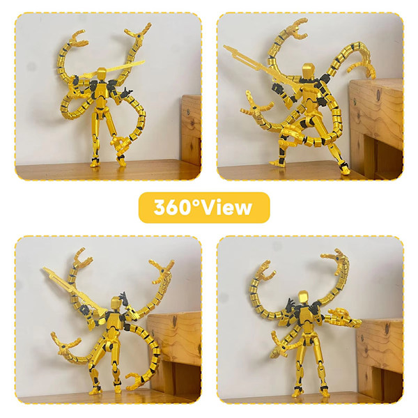 Färdigmonterad 18.3cm T13 Actionfigur 3D-Printad Multi-ed A2