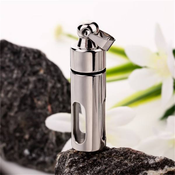 Titan förvaringsflaska Parfym Cylinder Tube Ashes Hängen Gold L:4.7*13cm
