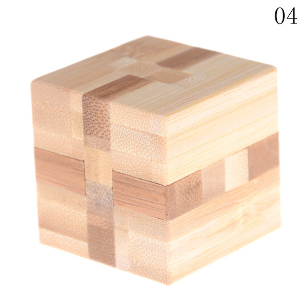 Mode IQ Brain Teaser Kong Ming Lock Trä sammankopplande Burr 0 04