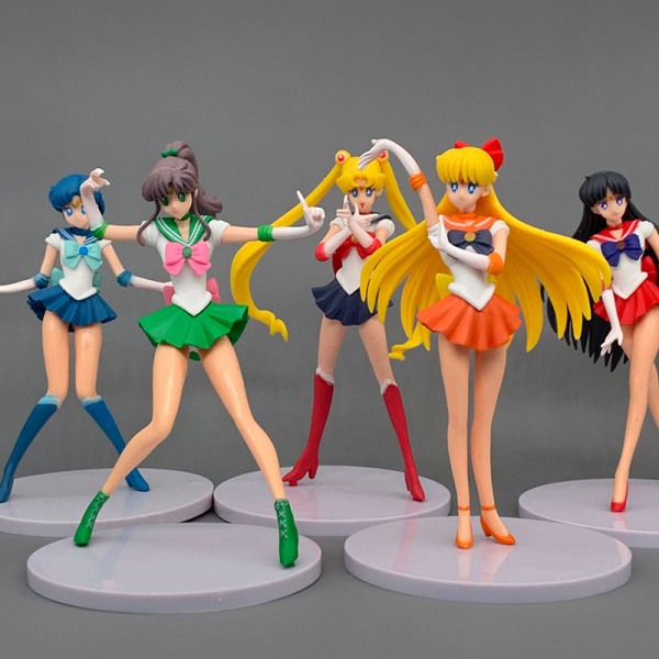 5st/ set Sailor Moon Actionfigurer Modell Leksakskollektion Dekor