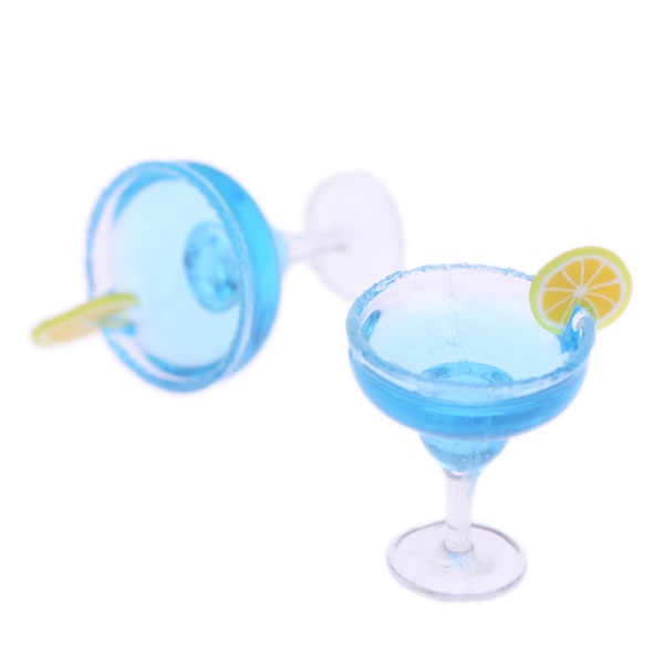 2st 1:12 dockhus miniatyr blå cocktail kopp simulering drin