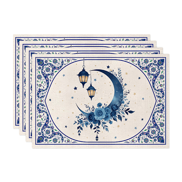 Ramadan Linne Placemat Eid Mubarak Bordsdekorationer Muslim Islam A
