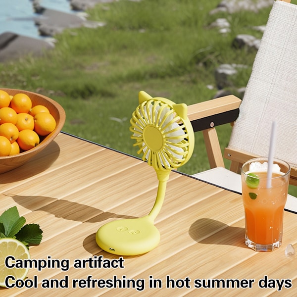 Bärbar Mini-fläkt med Sugkopp och USB-laddning, Justerbar och Vikbar A4