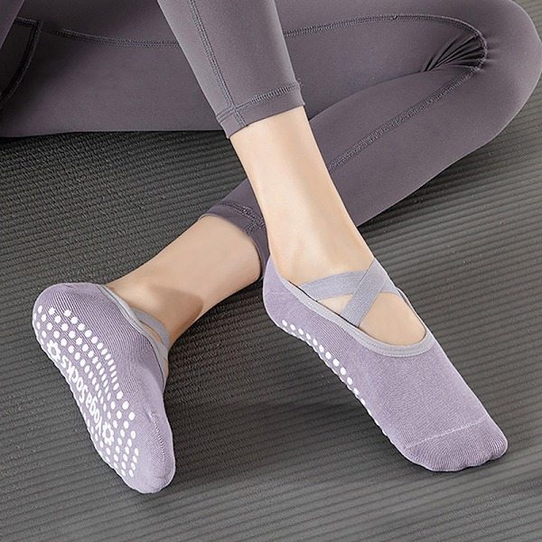 Yoga Strumpor Professionella Anti-Slip Strumpor Dam Sport Svettabsorberande Green