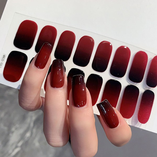 1 Ark Gel Nagel Wraps Polish Strips Semi Härdad Gel Nagel Sticker N3