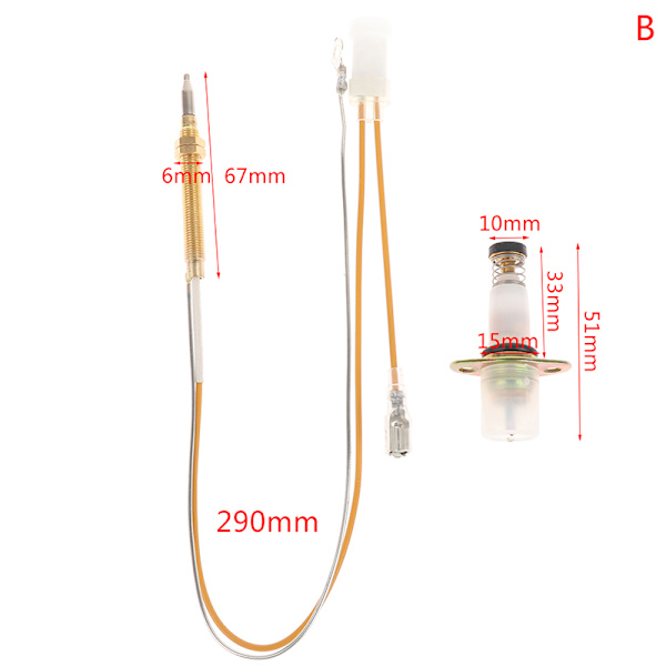 Gasspis tillbehör termoelement sensor ventil styrventil B