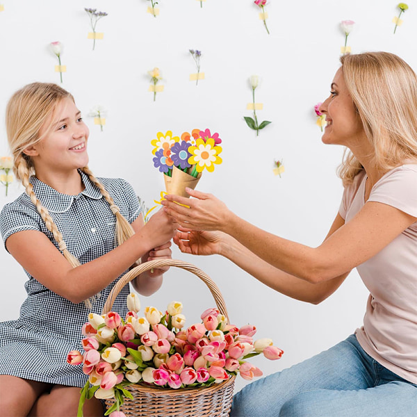 Blomsterbukett Pysselset 24 Delar Lärardagen Mors Dag Blomma 1set