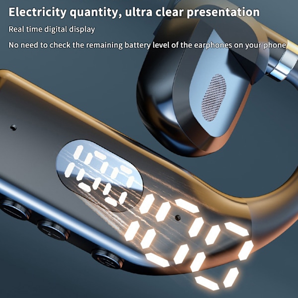 Bluetooth 5.4 Trådlösa Hörlurar Öronkrok LED-Display Headset A2