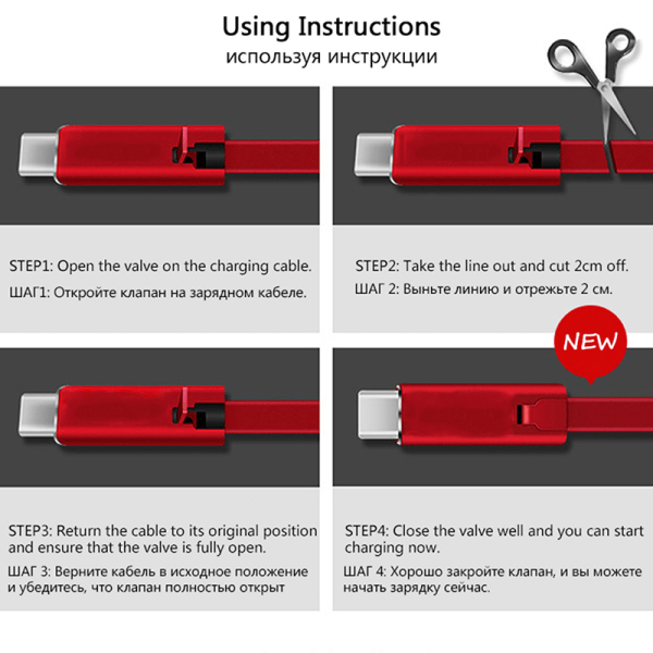 4A snabbladdarkabel Reparerbar USB -dataladdarsladd 1,5m Re Red for Type-c
