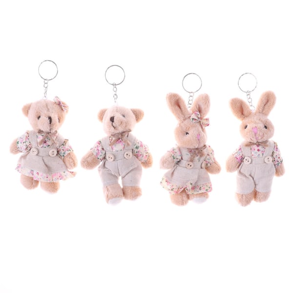 1 par björn plyschleksaker blommig tyg Nalle Bea Bear