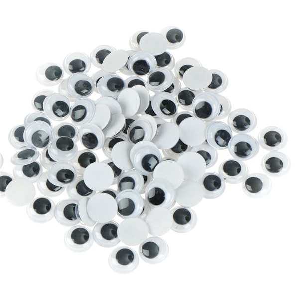 100 st 6-15 mm Plast Wiggle Googly Eyes självhäftande för gör-det-själv 6MM