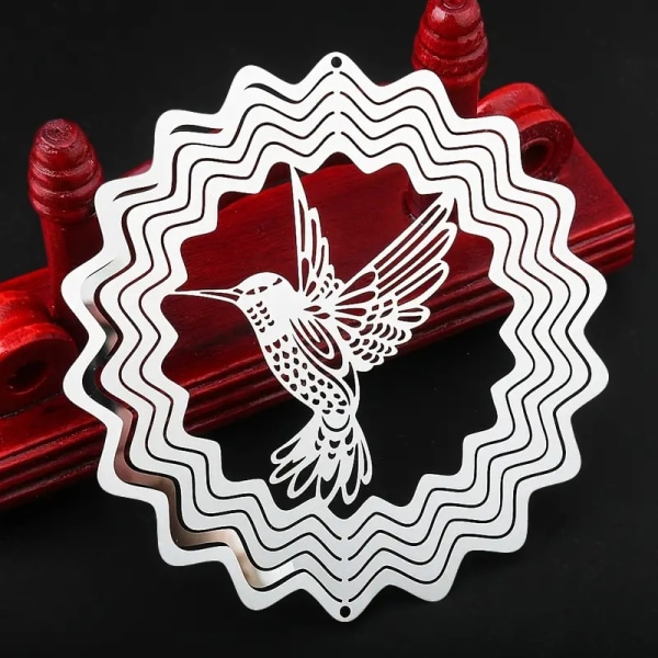 3D roterande vindsnurra Hummingbird flödande vindspel Multicolor