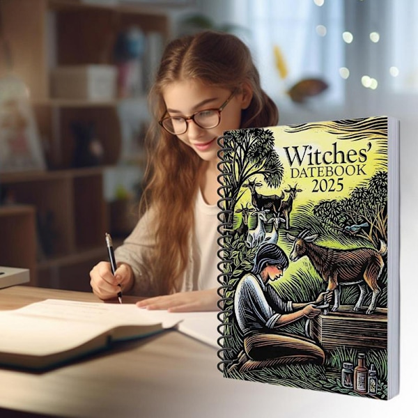 Häxdagbok 2025 Modern Häxas Grimoire Journal Vacker A
