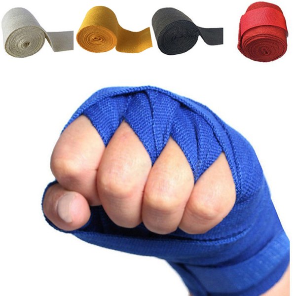 Boxhandskar Bomullsbandage Fighting Sanda Strap Hand Wraps Ha Yellow