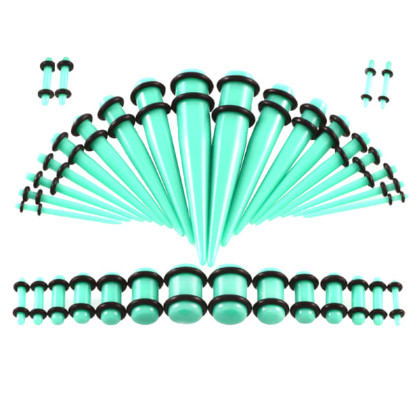 36st akryl öronmätare sträckningssats avsmalnande köttunnlar Plu Transparent
