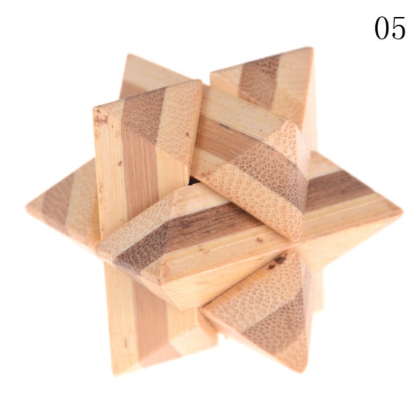 Mode IQ Brain Teaser Kong Ming Lock Trä sammankopplande Burr 0 05