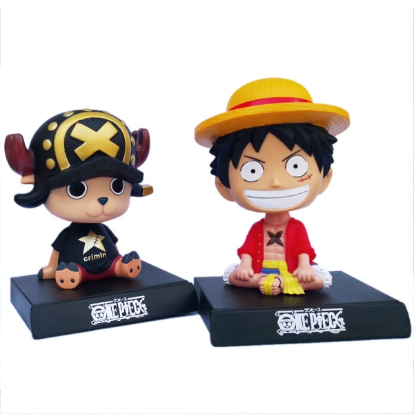 Skakande huvud dockor Tecknad Luffy Zoro Bobblehead Ornament A2