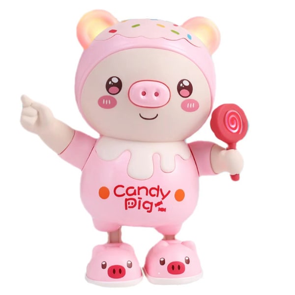 Baby grisleksak elektroniska husdjur med gungljusleksak Pink