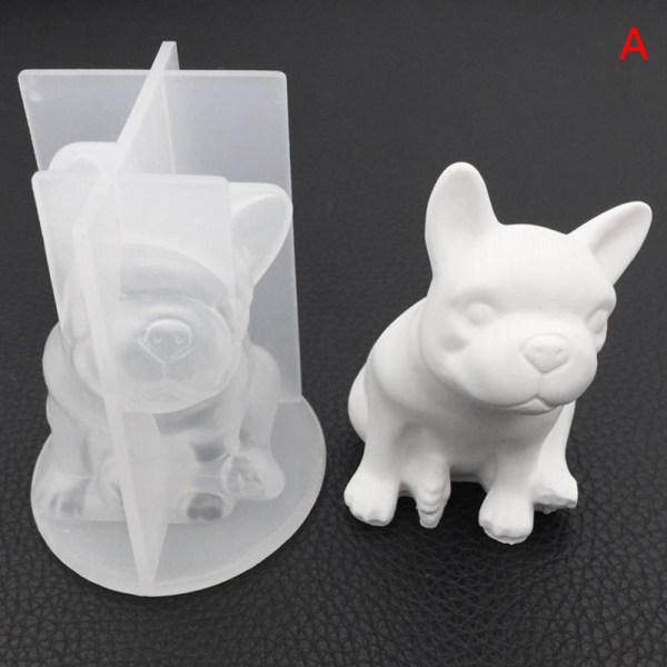3D Bulldog Crystal Epoxy Resin Mold Lucky Cat smycken halsband A