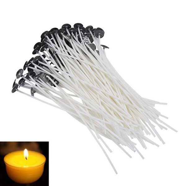 100st Candle Wicks Cotton Core Waxed Wick med Sustainer f r C 20cm
