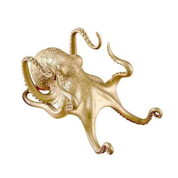Bläckfisk tävfisk Figurer Staty Stativ för telefonfäste Gold