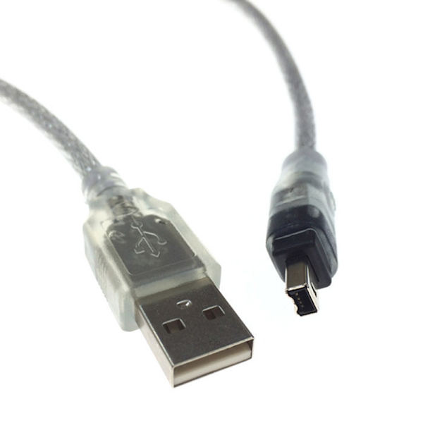 USB hane till Firewire IEEE 1394 4-stift hane ILink-adaptersladd Fi