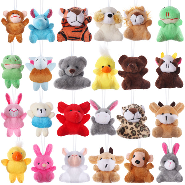 24 st Mini Animal Plysch Toy Set leksak för barn 24 pcs
