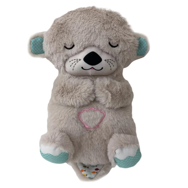 Baby Toy Snuggle Breathing Otter leksak med ljus och ljud Gray