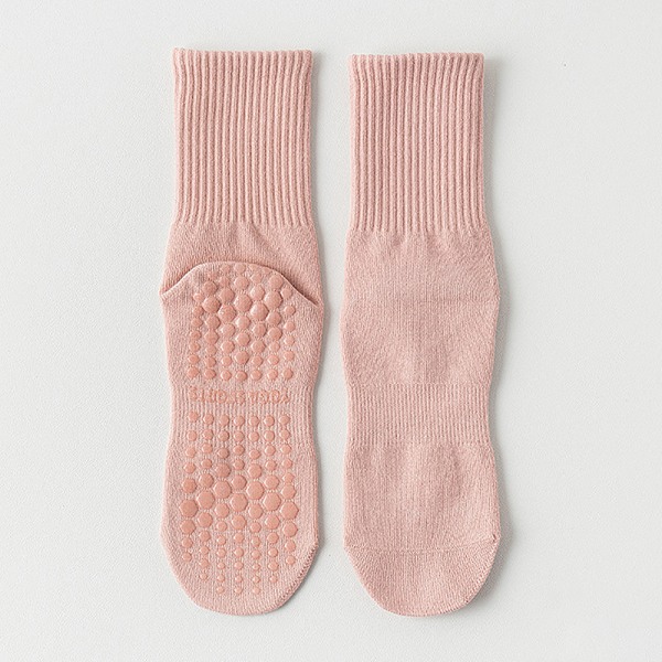 Yogastrumpor Anti-halk Sportsockor Pilatesstrumpor Pink