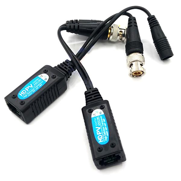 1 par Coax BNC Video Power Balun Transceiver till CAT5e 6 RJ45