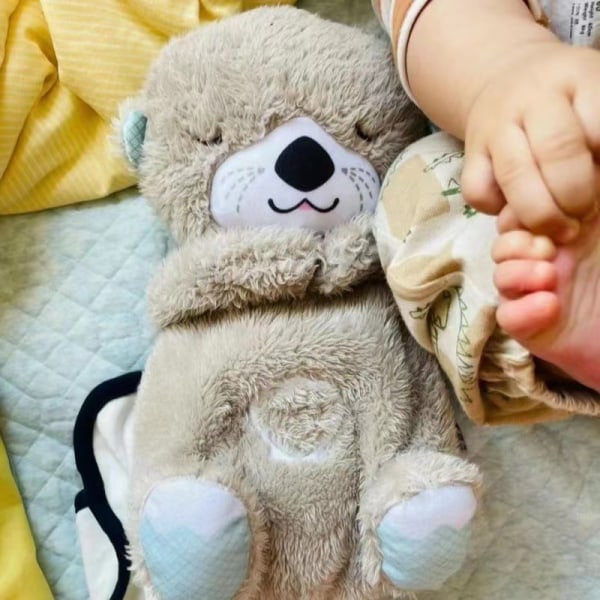 Baby Toy Snuggle Breathing Otter leksak med ljus och ljud Blue