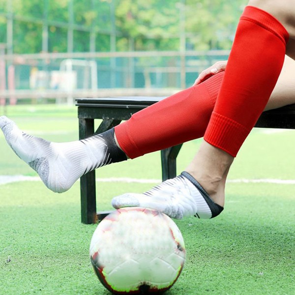 1 Par Elasticitet Fotboll Benskydd Barn Tonåringar Strumpor Blue