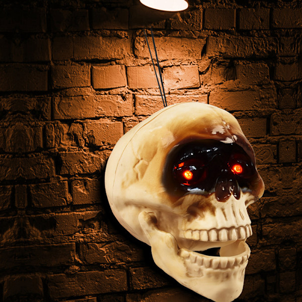 Halloween Elektrisk Dödskalle Skulptur Med LED Ljus Upp Fest Dekoration 1PCS