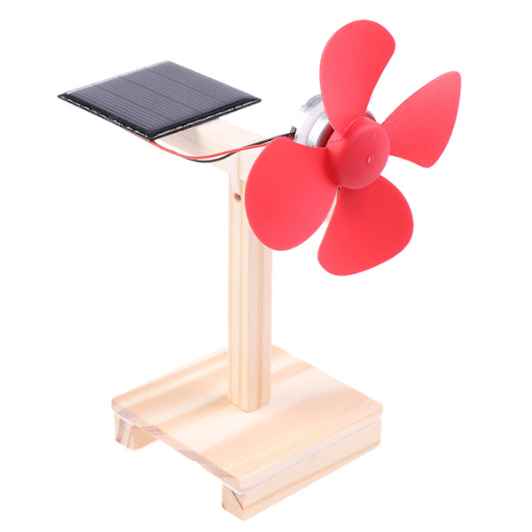 Science Toy Mini Solar Fan DIY Model Kit Trästudenter Physic one size