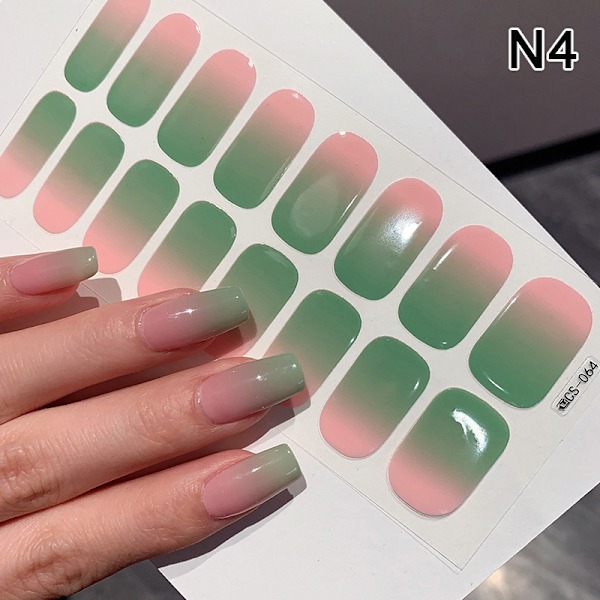 1 Ark Gel Nagel Wraps Polish Strips Semi Härdad Gel Nagel Sticker N4