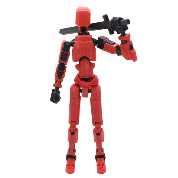 Multi-ed Movable Robot 3D Printed Mannequin Toyslucky Orange