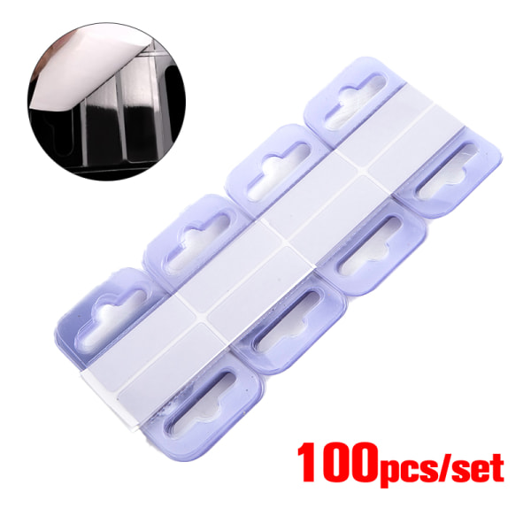 100st PVC Slot Hole Adhesive Hang Tabs Tag Merchandise Box Bag