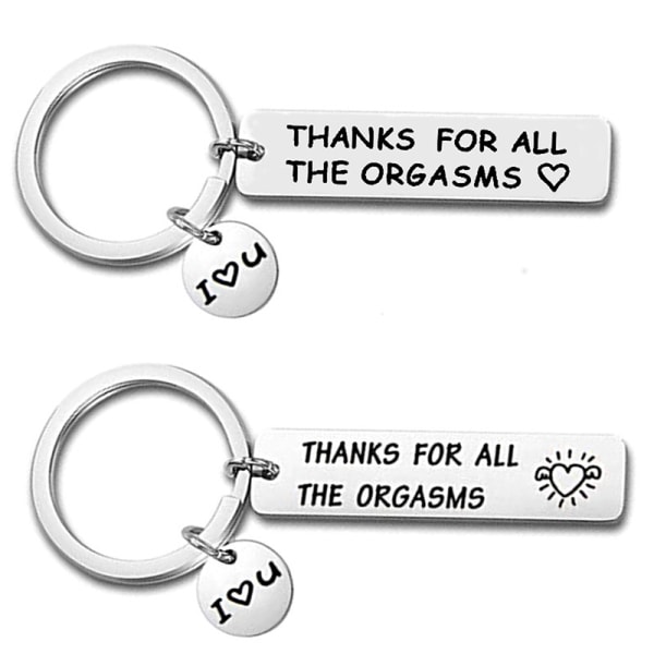 Tack för alla Orgasmer Jag älskar dig Nyckelring Par Nyckelring J A